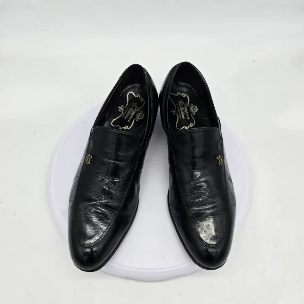 The Florsheim Shoe Men's 7.5 D Black Leather Loafers Slip-On Designer Collection